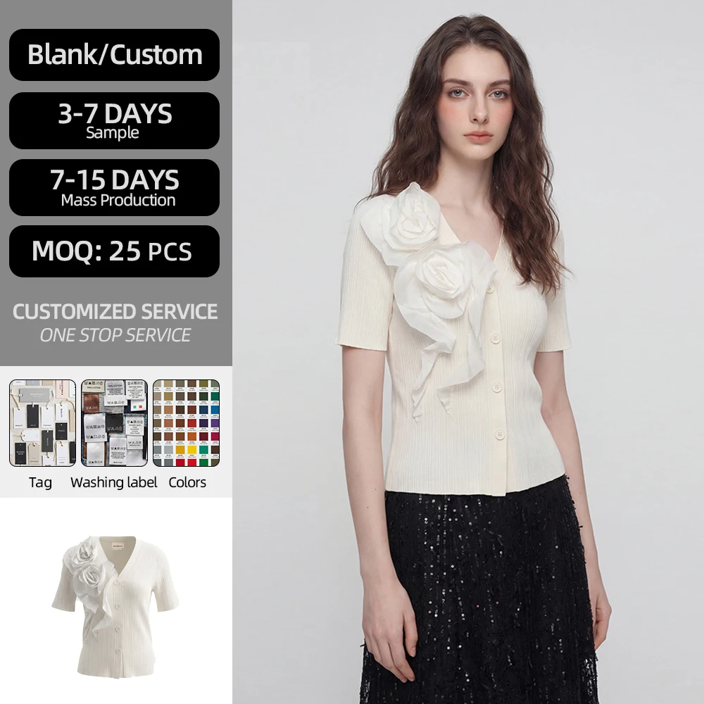 Boutique Wholesale Women's Summer T-Shirt Fashionable Loose Slimming Personalized Splicing Solid Canvas Casual Wood Ear Edge