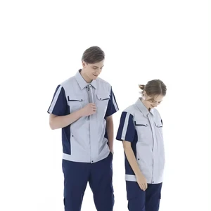 Electrician Welding Uniforms Cotton Anti-Static Breathable Protective Workwear Shirt Pants Suits Unisex