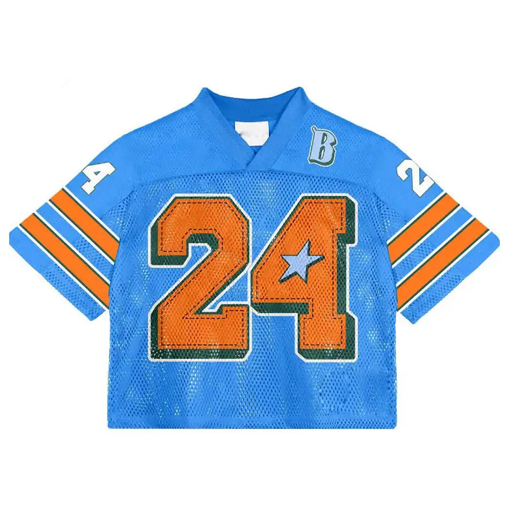 Individuálny dizajn klasických dresov so strednou výrezom v štýle futbalu, potlačené krátke retro sieťové dresy pre americký futbal