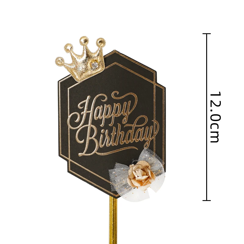 Happy Birthday Acrylic Gold Cake Topper