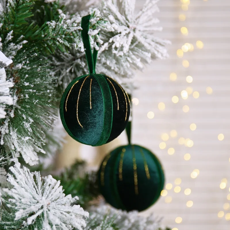 EAGLEGIFTS 2026 Green Christmas Festival Foam Balls Velvet Ornament 10cm 3 Pieces Customizable for Home Decoration