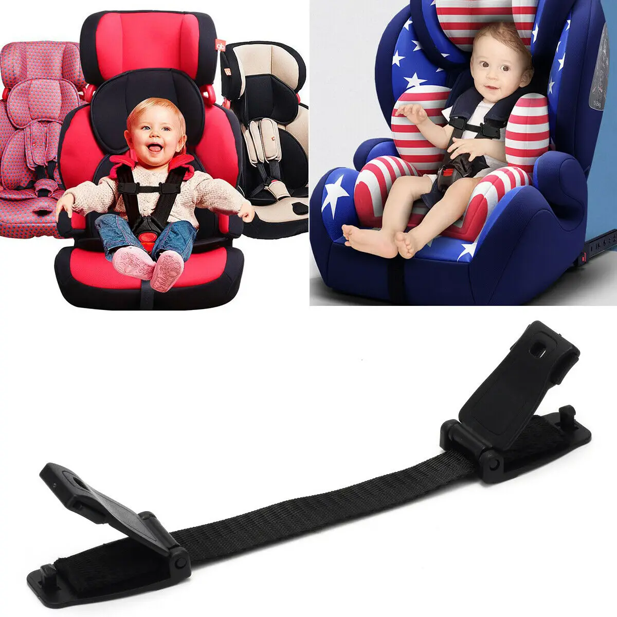 Car Seat Buggy Highchair Safety Harness Strap Lock Anti Escape Child Chest Clip 