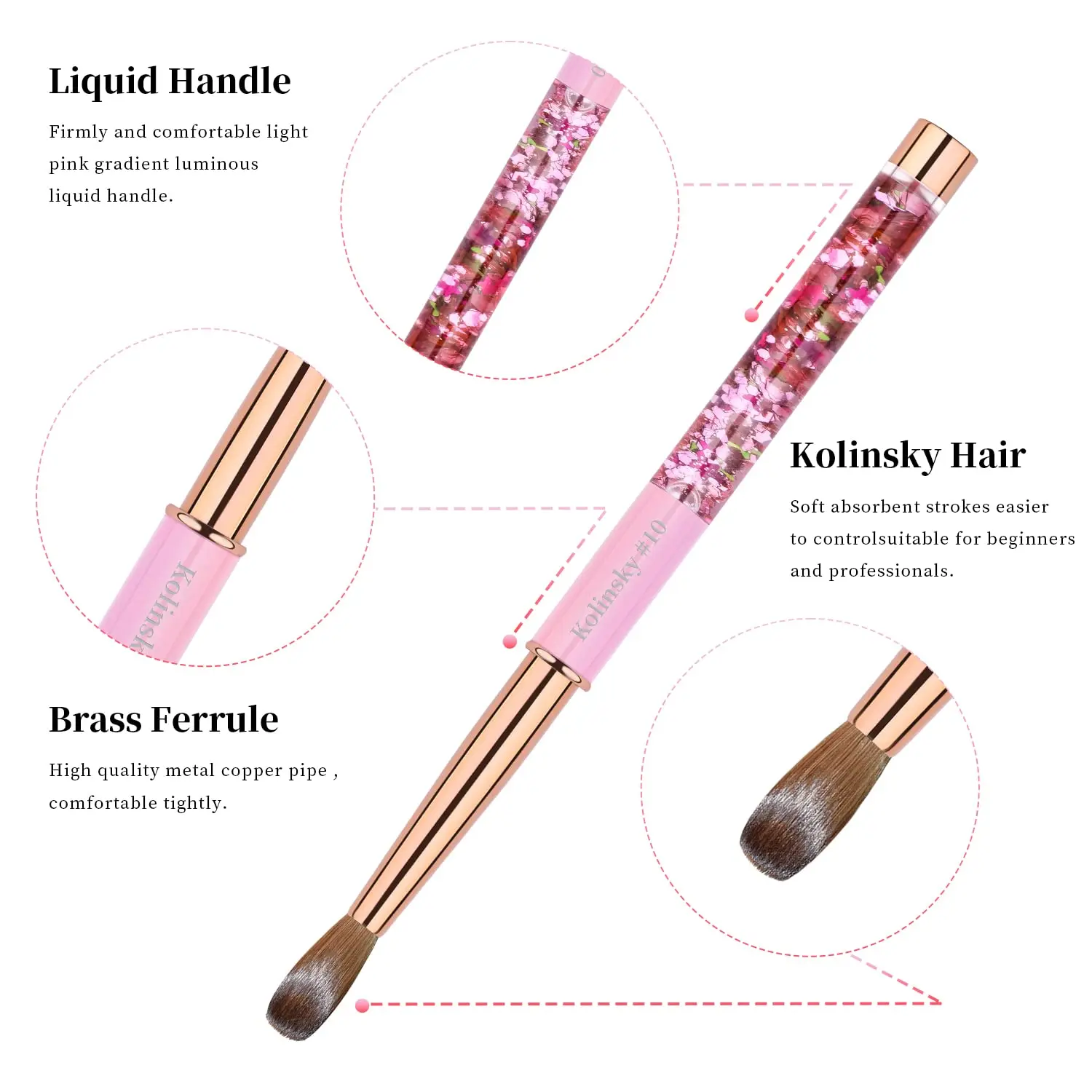 2023 New New Custom Clean Up Pure Kolinsky Sable French Manicure Nail