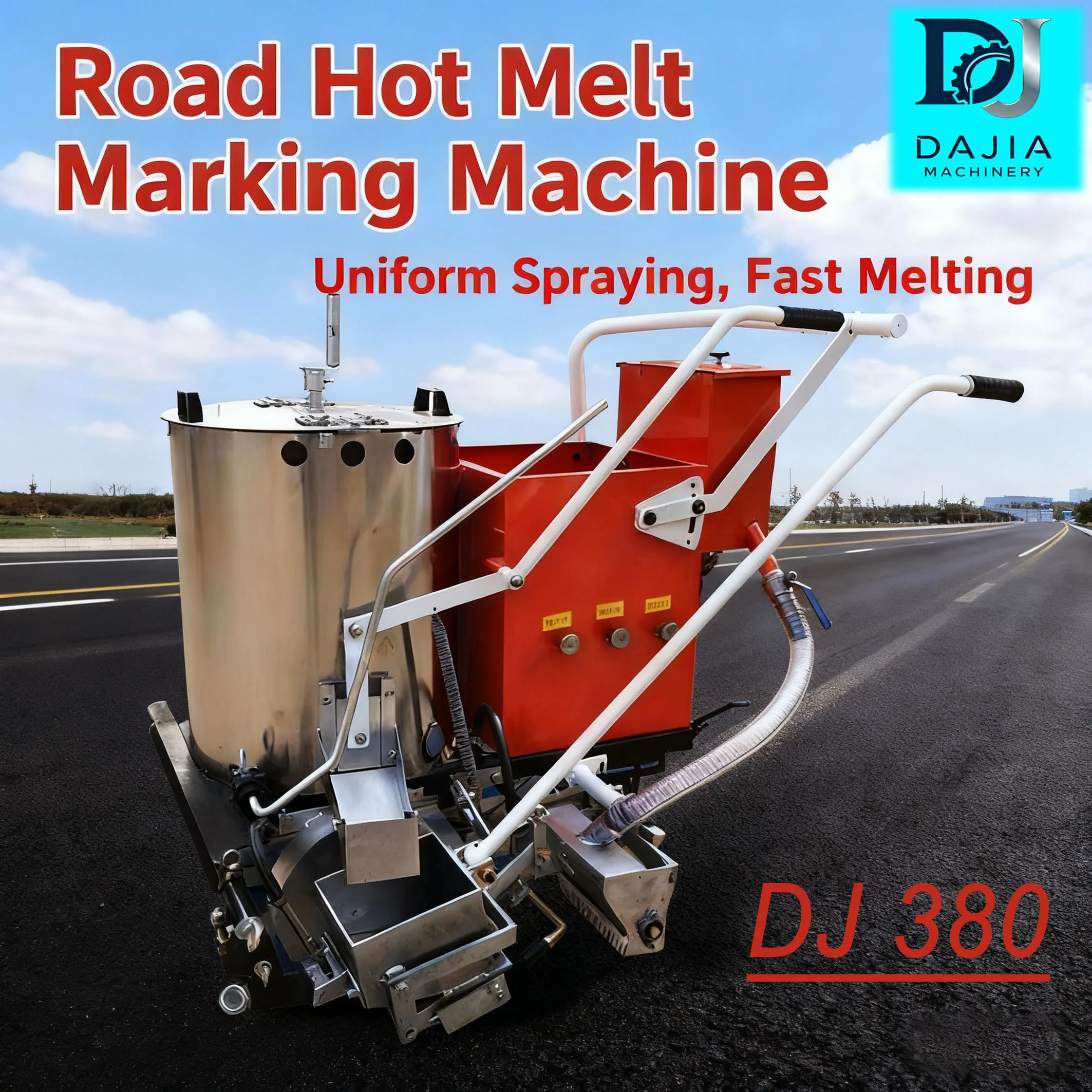 High-Quality Hot Melt Road Line Striper Heavy-Duty Marking Machine with Easy Maintenance