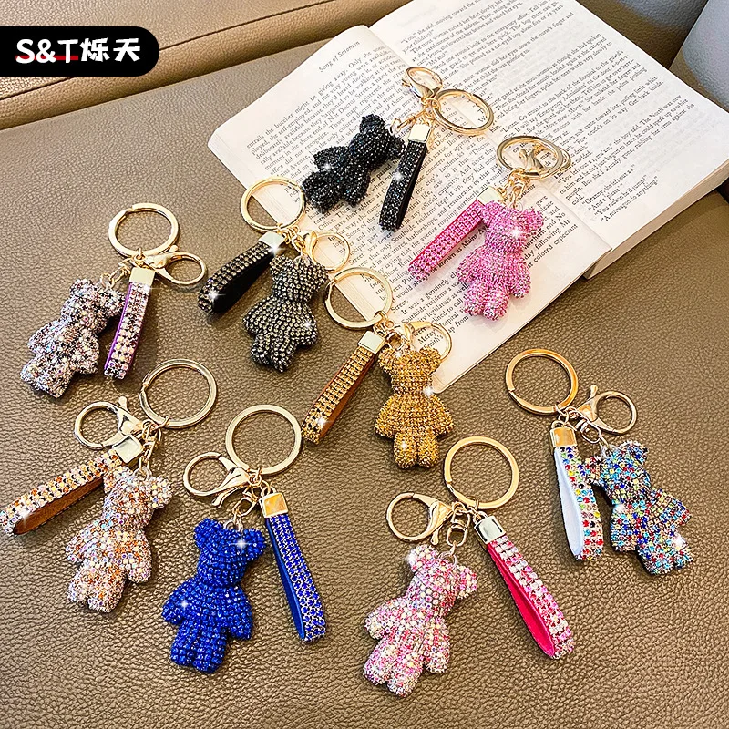Violent Bear Rhinestones Key Chain Luxury Designer Bling