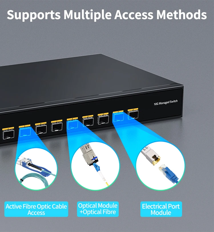 12 Port 10g Sfp+ Switch,L3 Managed 10000mbps Optical Network