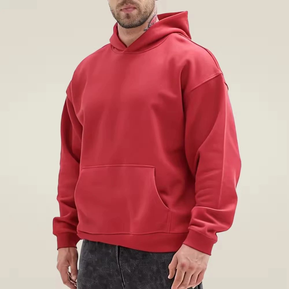 Men's Custom Thick Cotton Hoodie Heavyweight High Quality Oversize Hoodies for Men Puff Printing Hoodie
