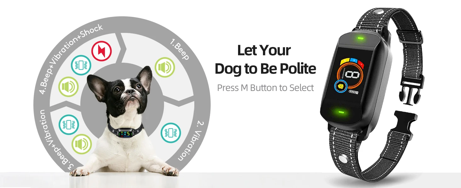 BC4S New Arrival Anti-Bark Dog Collar Stop Barking Device for Dog Control Humane Shock Training Made of Durable Plastic