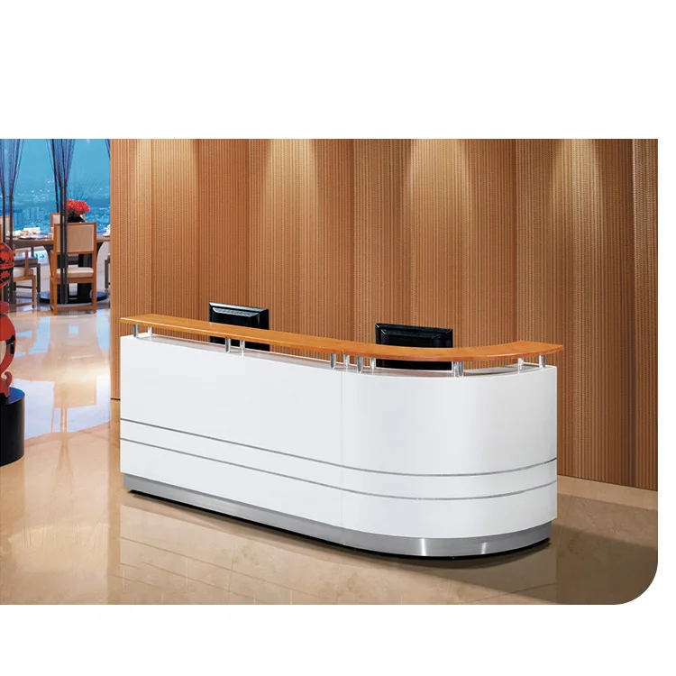 Modern Office Beauty Salon Hotel Reception Counter Wood Hospital Front Desks Luxury Furniture Factory Customization Wholesale image 4