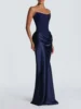 Deep blue-with boning & scarf