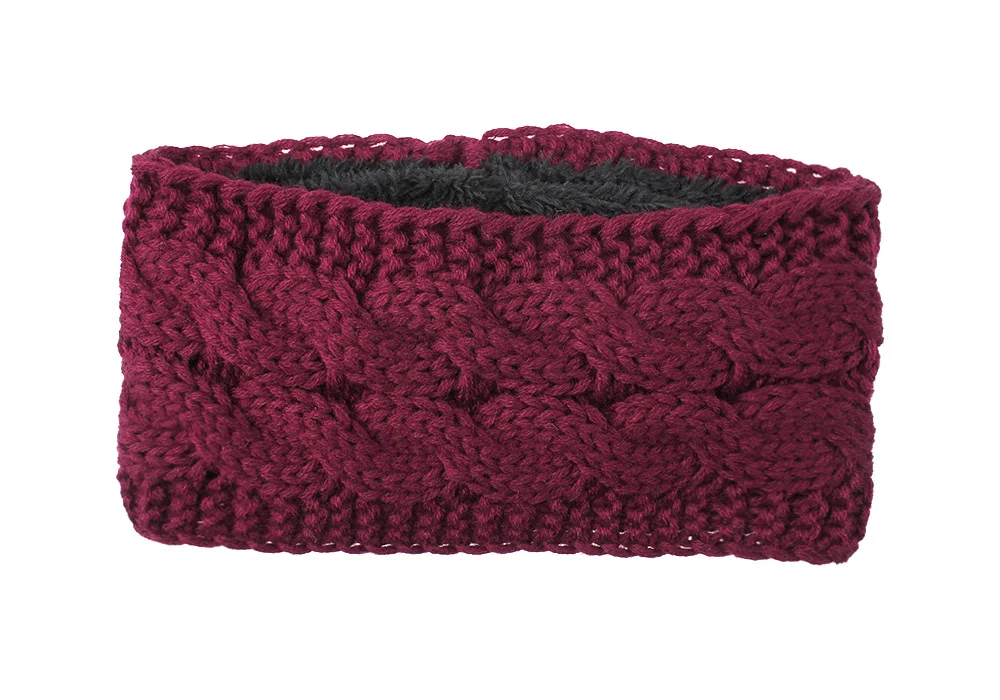 custom logo women winter knit crochet elastic headband fashion girl ear warmer stretch wide headbands