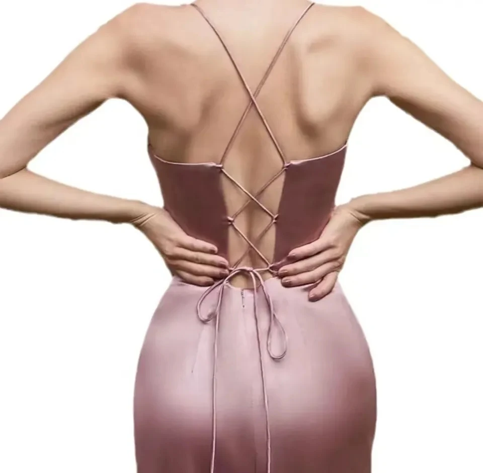 Sleeveless Black Crystallized Corset High Slit Satin Gown One Shoulder Maxi Dress Woman With Slit
