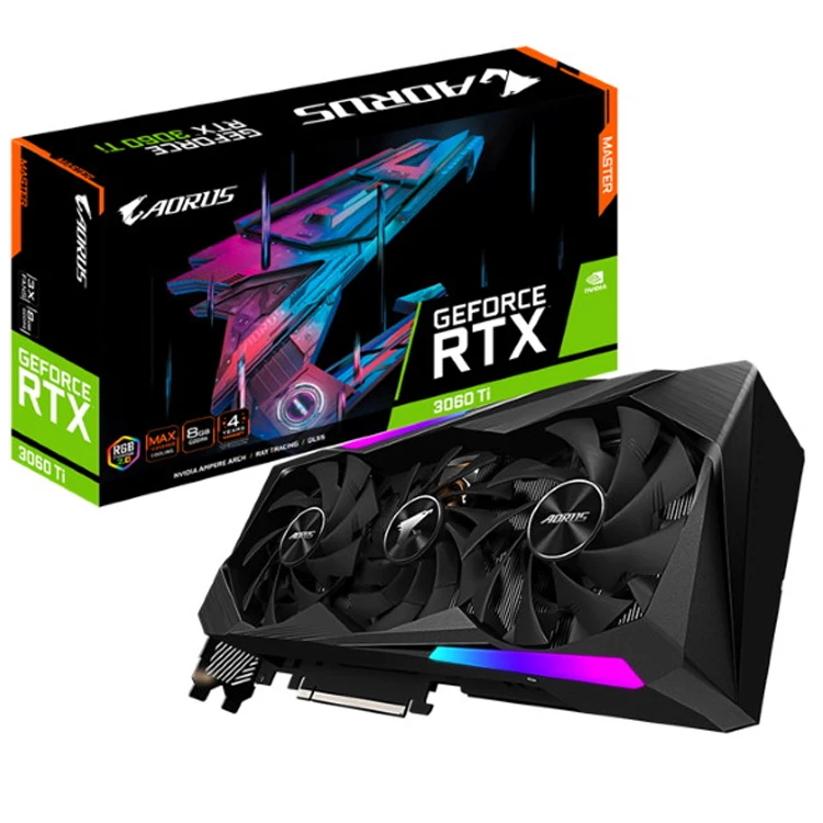 Used GIGABYTE AORUS GeForce RTX 3060 Ti 8G GPU - Nvidia RTX 3060