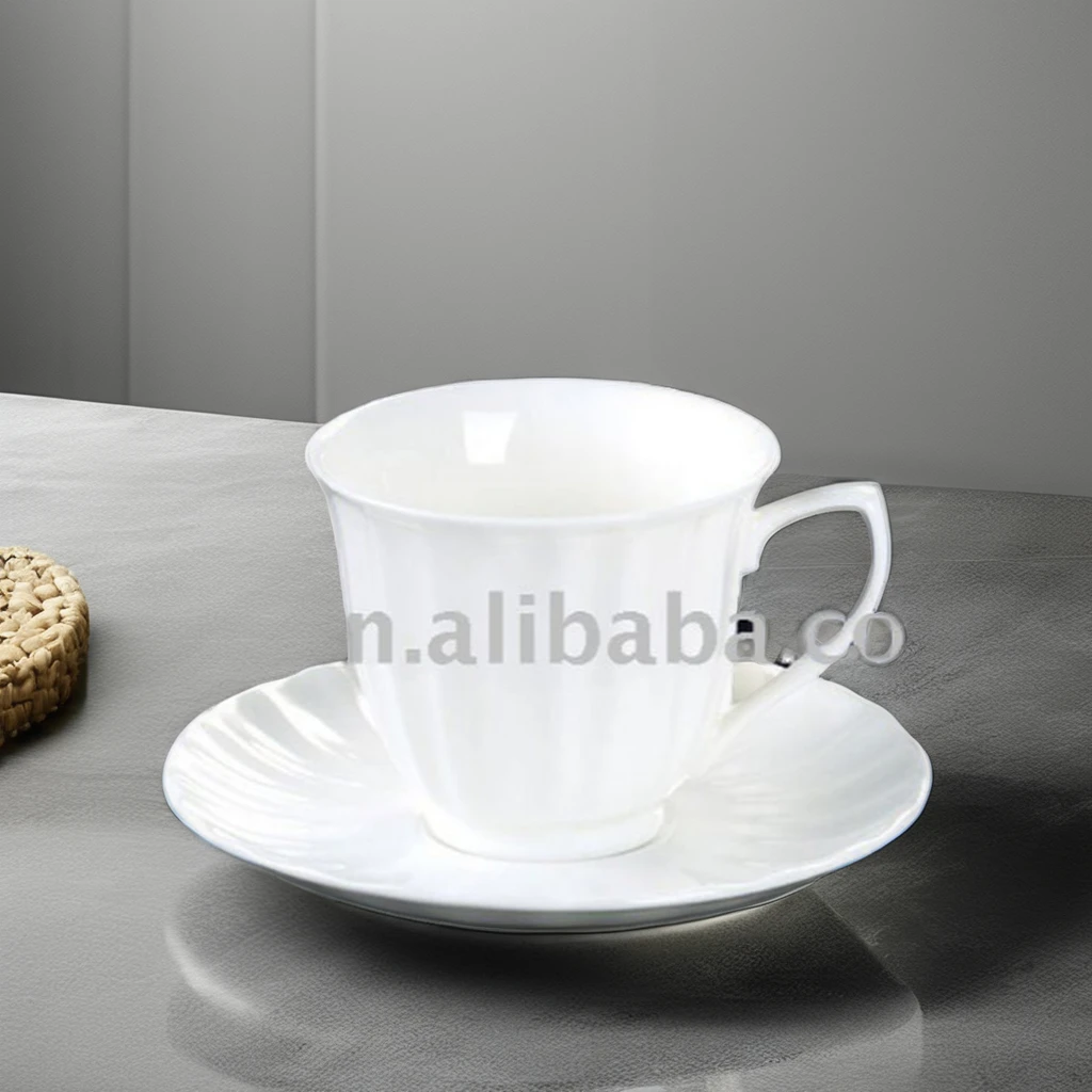 Modern Chinese 6oz Porcelain Coffee Mug Plate Set Luxury Ceramic Tea Cup Saucer for Latte British Drinkware Factory Wholesale supplier