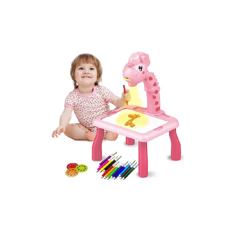 Multifunctional Painting Table Machine 24 Pattern Deer Projection Painting Table (With Music)  Projection Drawing Board for Kids