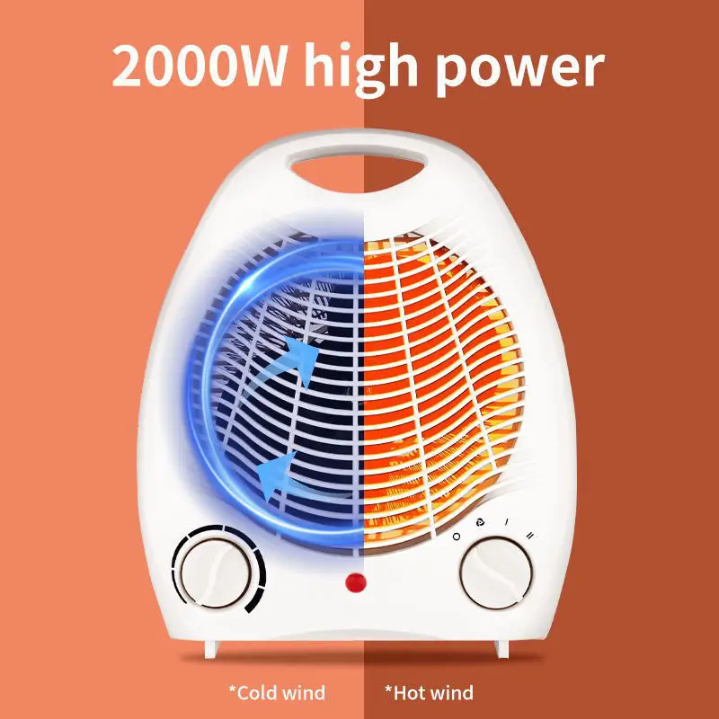 Winter Warm Portable Electric Space Heaters Industrial Heater 2000W Mini Electric Air Fans heaters factory