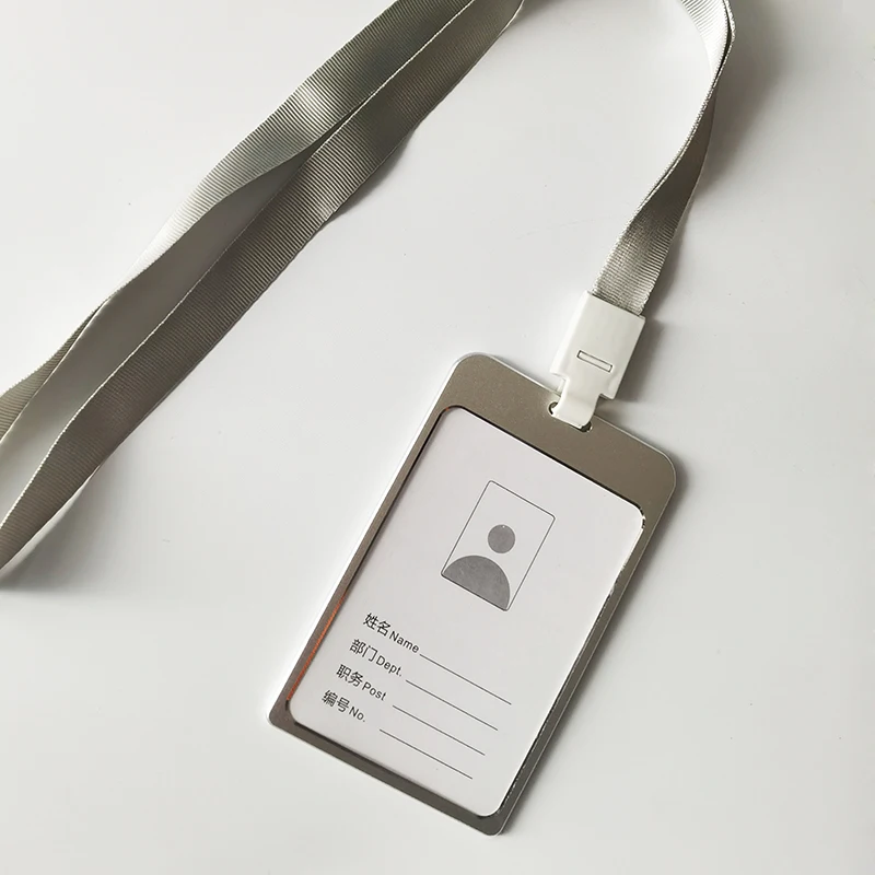 Custom Aluminum Alloy Id Credit Name Card Badge Holder Cover Metal Zinc