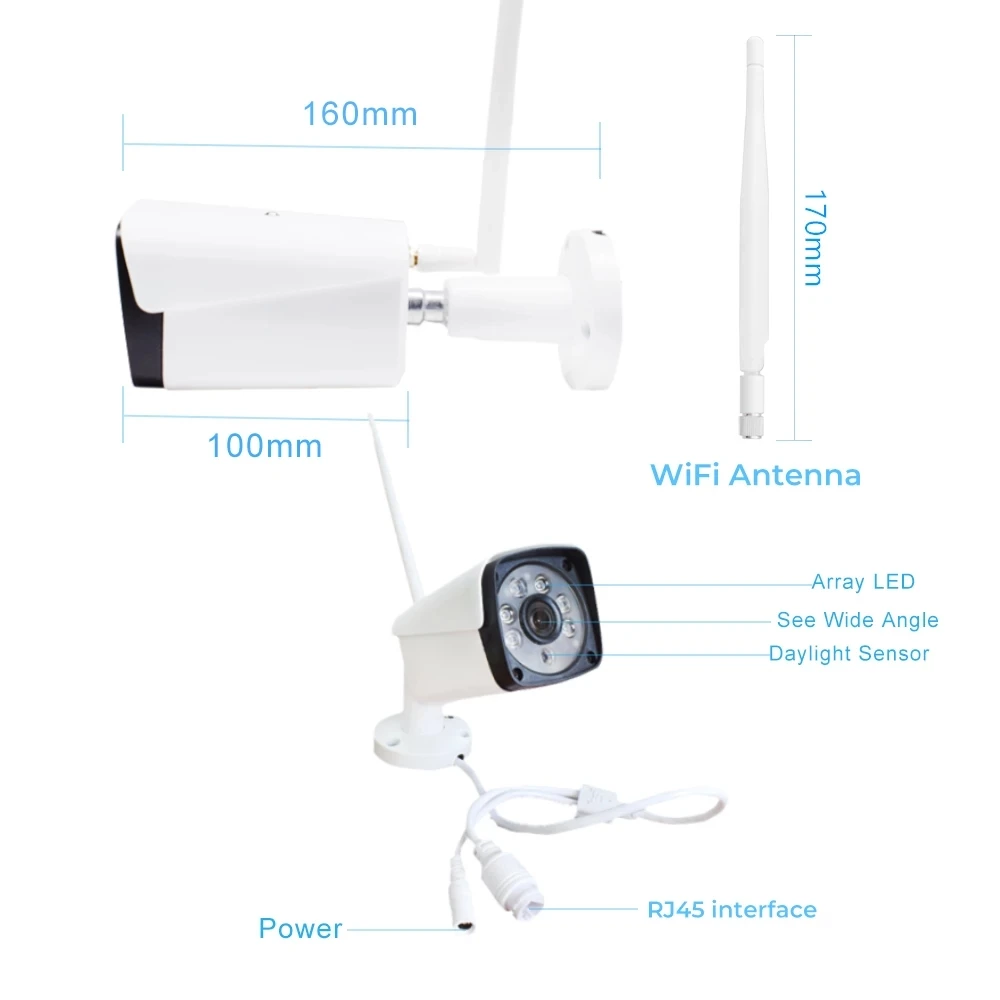 4ch Wifi CCTVカメラ HD NVR ワイヤレスセキュリティCCTV監視システム
