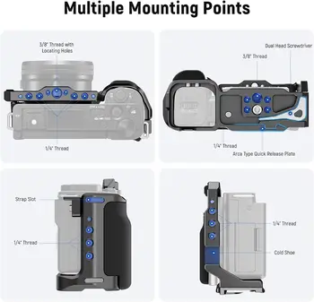NEEWER ZV-E10 Protective Metal Video Rig Camera Cage with Silicone Grip for sony ZV-E10 detail image