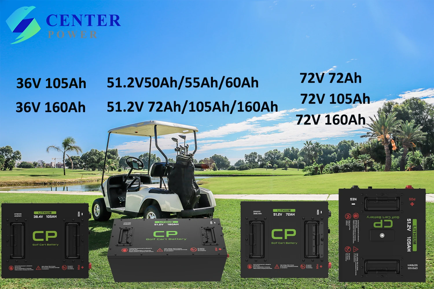 Center Power Golf Cart Deep Cycle Batteries Lithium Battery 48volt ...