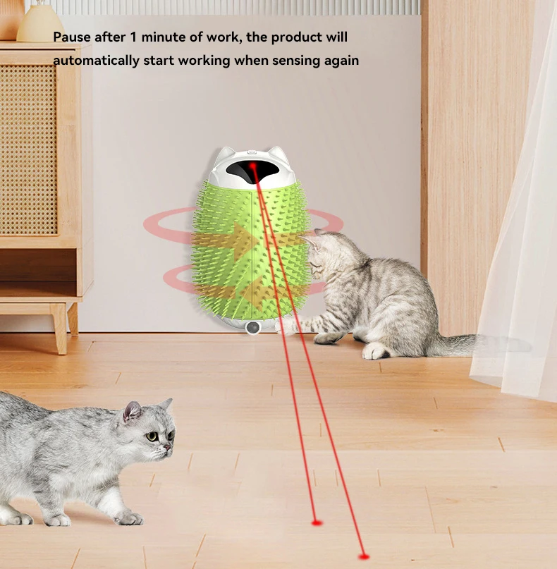 New Smart Pet Ruffle Cat Automatic Massager Tickle Massage Cat Hair Brush Cat Toy manufacture