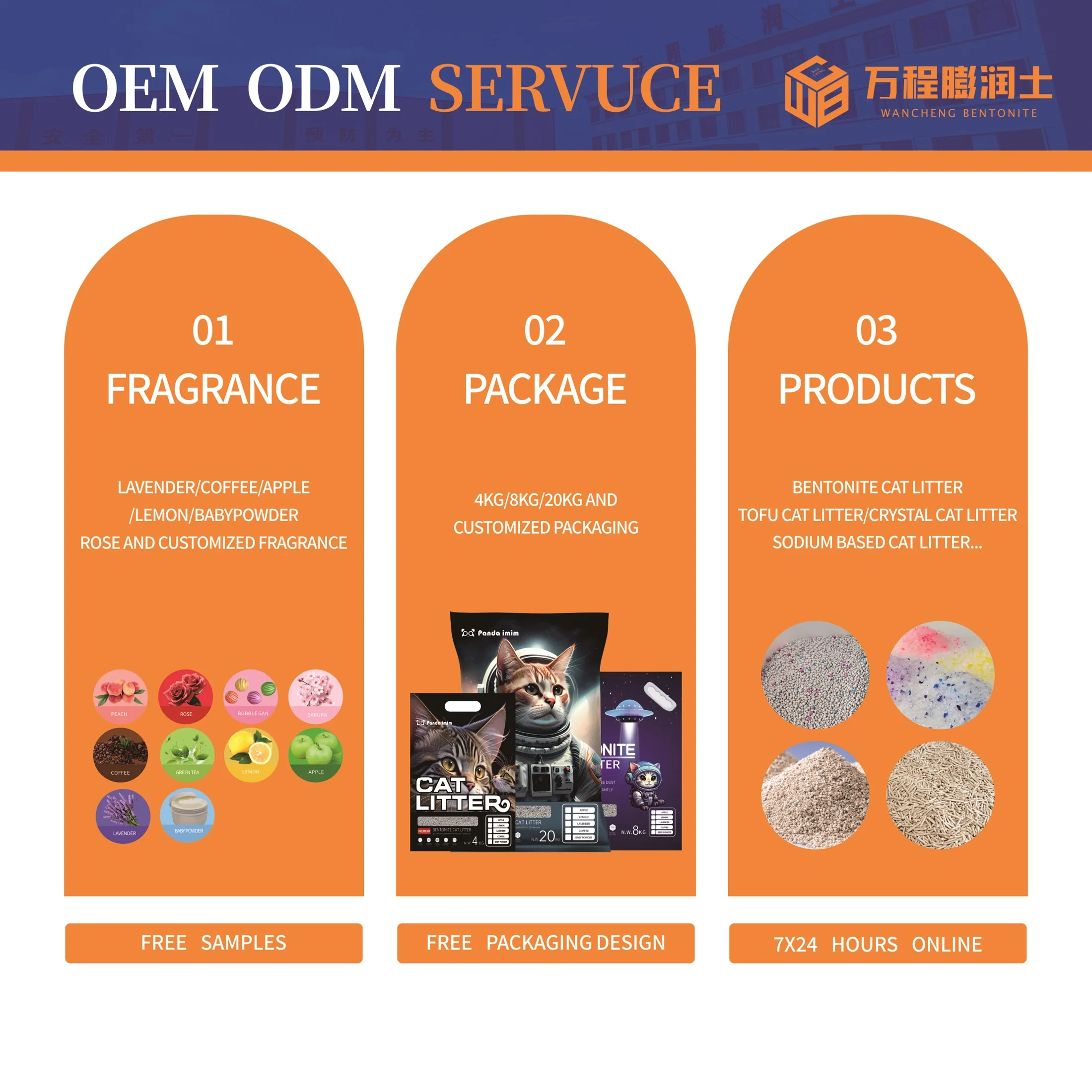 OEM Ever Easy to Clean up Natural Mineral Kitty Sand Super Clumping Stick Together Fast High Clumping Bentonite Cat Litter