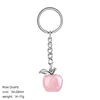 Pink crystal apple keychain