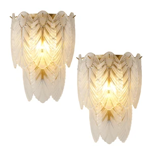 Living Room Indoor  Home Design Decorative Luxury  Bathroom Mounted Leaf K9 Crystal Wall Lamp