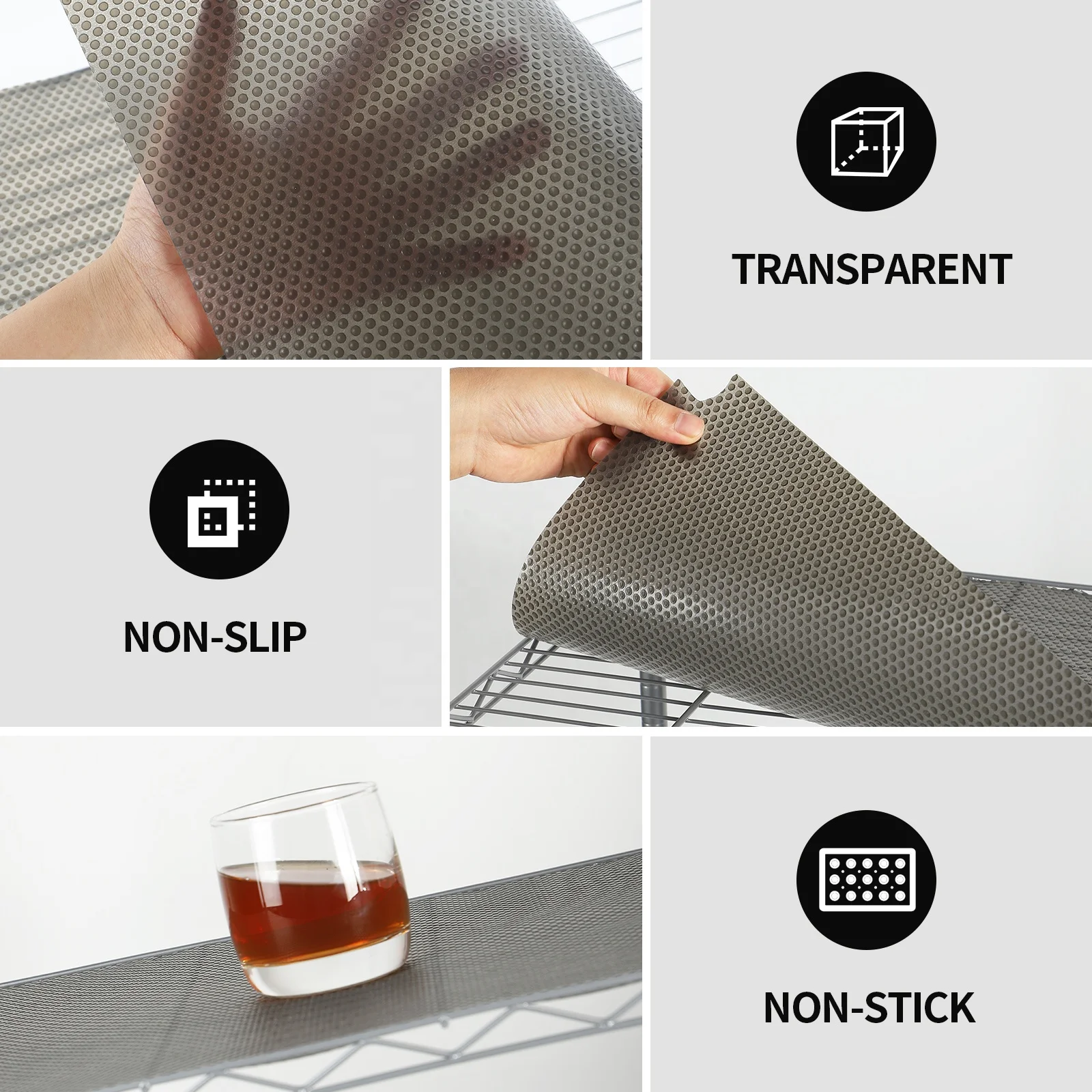 Custom Size Bulk Roll Drawer Liner Nonslip Shelf Liner Nonadhesive