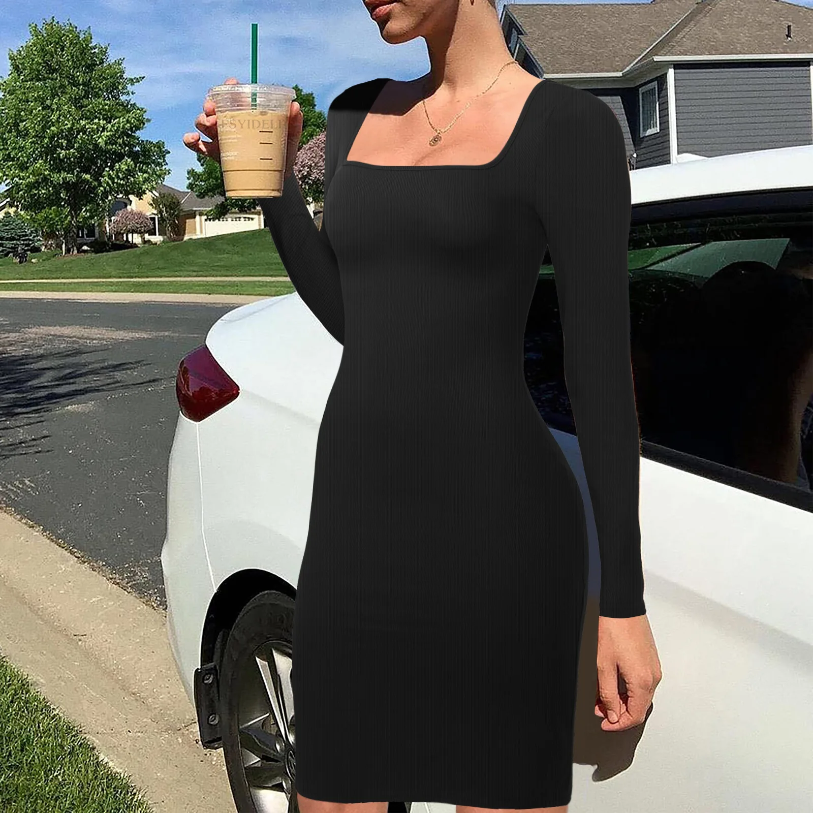 Sexy Hourglass Shapewear Bodycon Dress With Tummy Control For Tight