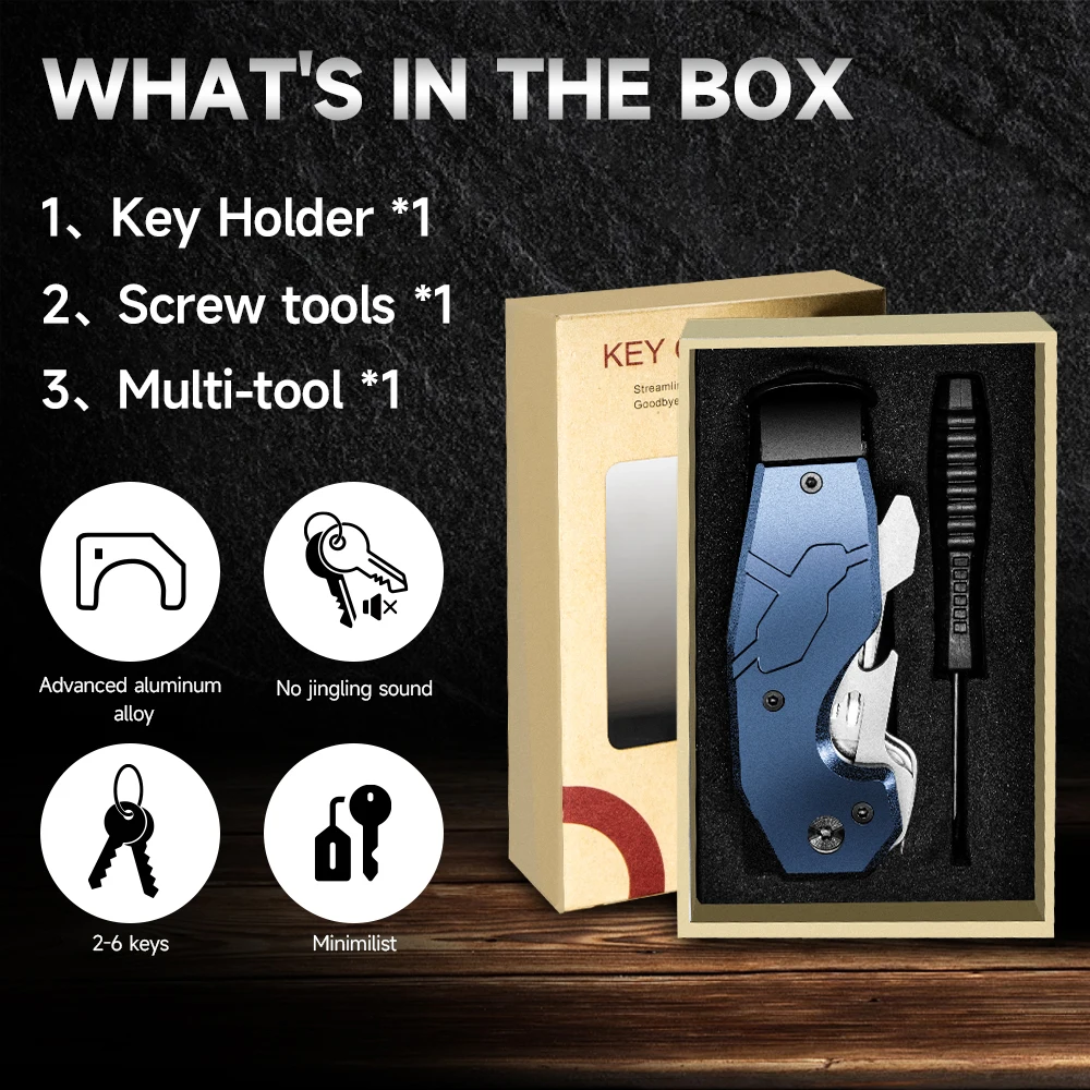 Compact Minimalist Metal Key Chain Holder for Men Secure Hanging Closure for smart Key Organizer for Keychain Management