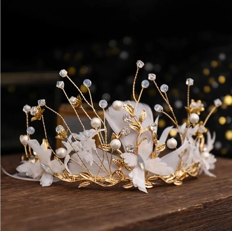 
Барокко Золотая Бабочка корона цветы для свадьбы или выпускного бала диадема ободок для волос с жемчугом Свадебные украшения для волос невесты женские аксессуары для волос повязка на голову 