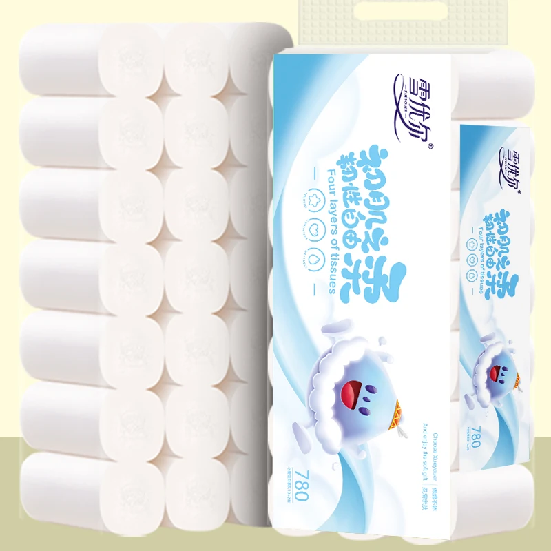 High Quality Raw Wood Pulp Multi-layer Thickened Flexible Absorbent Toilet Paper for Mother and Baby Use