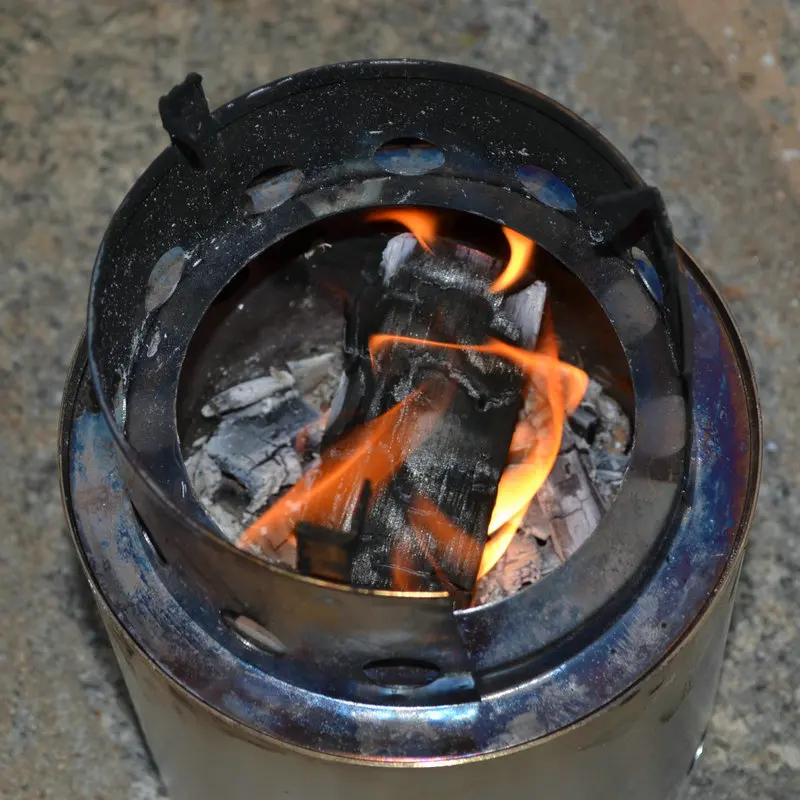 China Supplier SRDWOS Stainless Steel Charcoal Cooking Stove Burns Biomass Lightweight Portable Folding Eco-friendly Camping