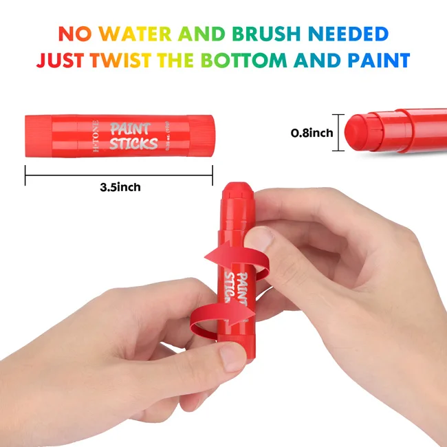 Палочки для рисования Tempera для взрослых, 12/24 цветов, моющиеся скручиваемые мелки для детей, нетоксичные быстросохнущие карандаши, набор для художественной живописи