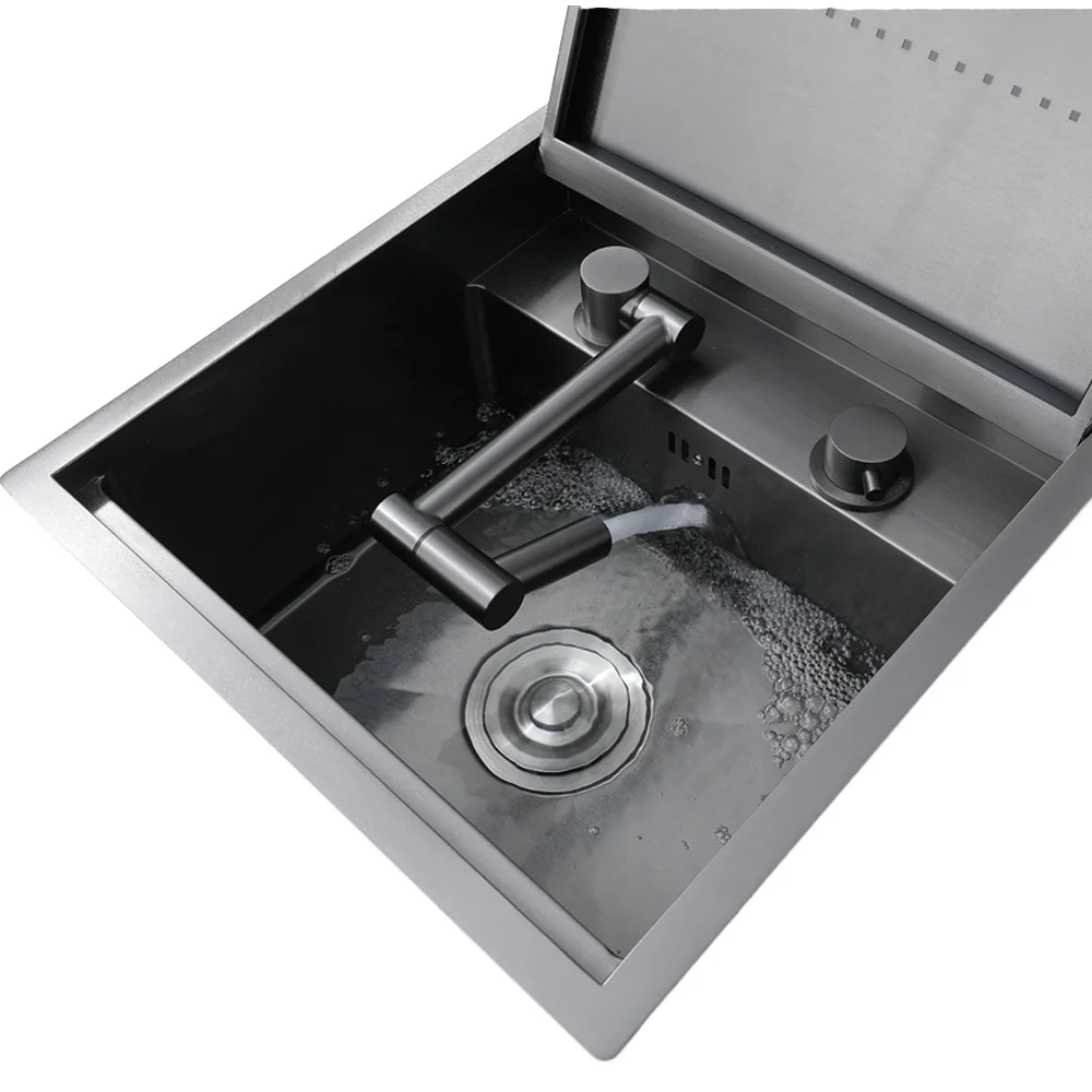 High Quality Custom Made Stainless Steel Outdoor Sink Installed Hidden Bar Sink With Hidden Faucet