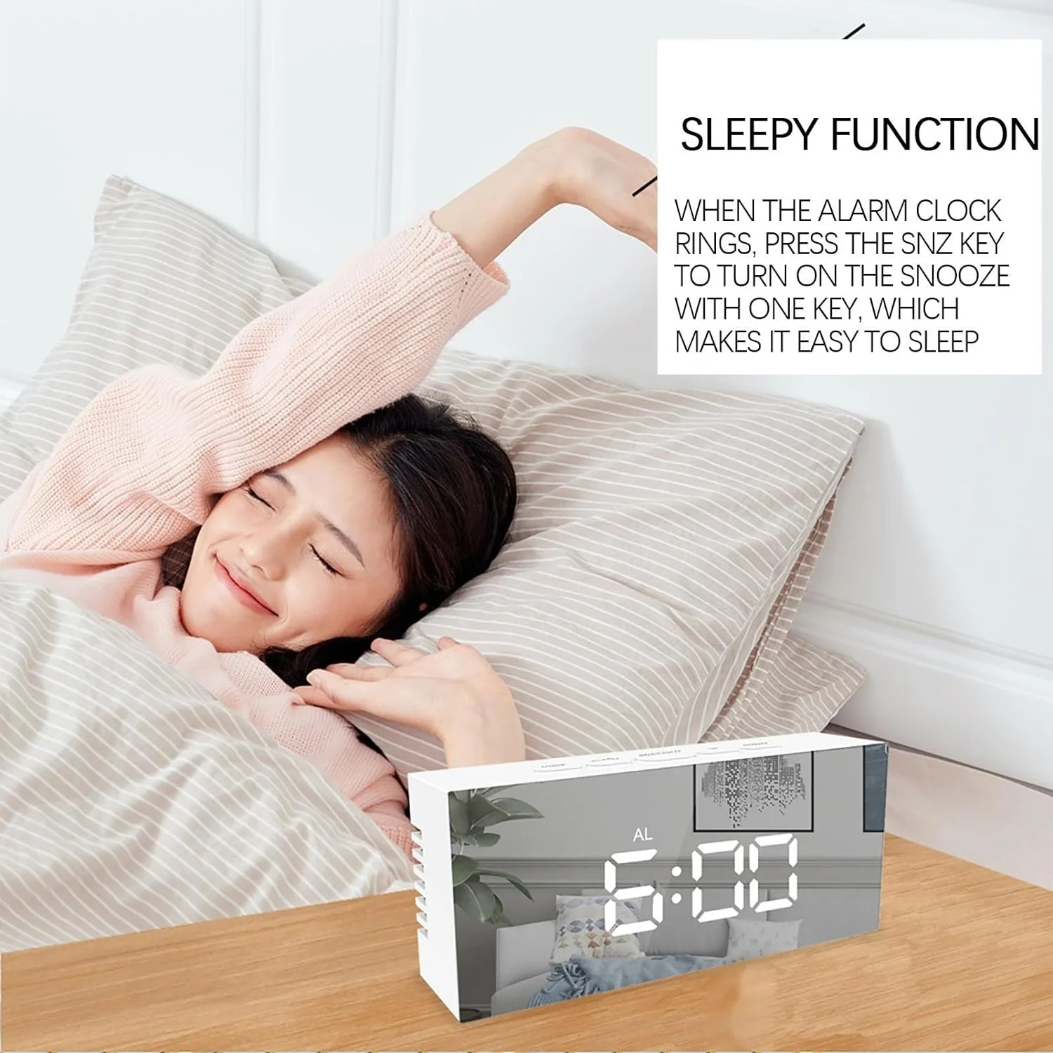 New Product High Quality Led Multi-function Digital Display Time Table Alarm Mirror Clocks Led Mirror Alarm Clock