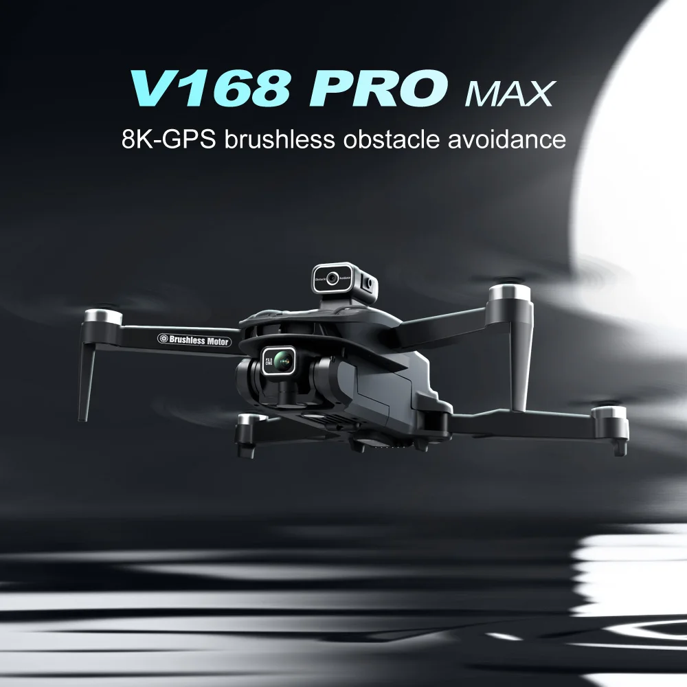 2024 Mini Drone 4K Professional HD Dual Cameras V168 Pro Max Foldable Outdoor Drones Long Range WIFI FPV App RC Control Portable