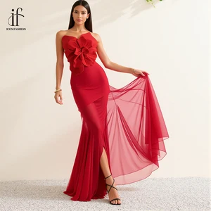 2026 Red Off-shoulder Mermaid Evening Gown Floral Appliqué Lace Evening Dress Sexy Party Prom Bodycon Dresses