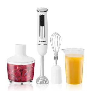 4-in-1 Household Handheld Blender Variable Speed Control 304 Stainless Steel Mixing Rod Child Safety Lock Battery Power Source