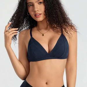 Wholesale High Duty Sexy Push-Up Knitted Breathable Non-Wired Solid Bras