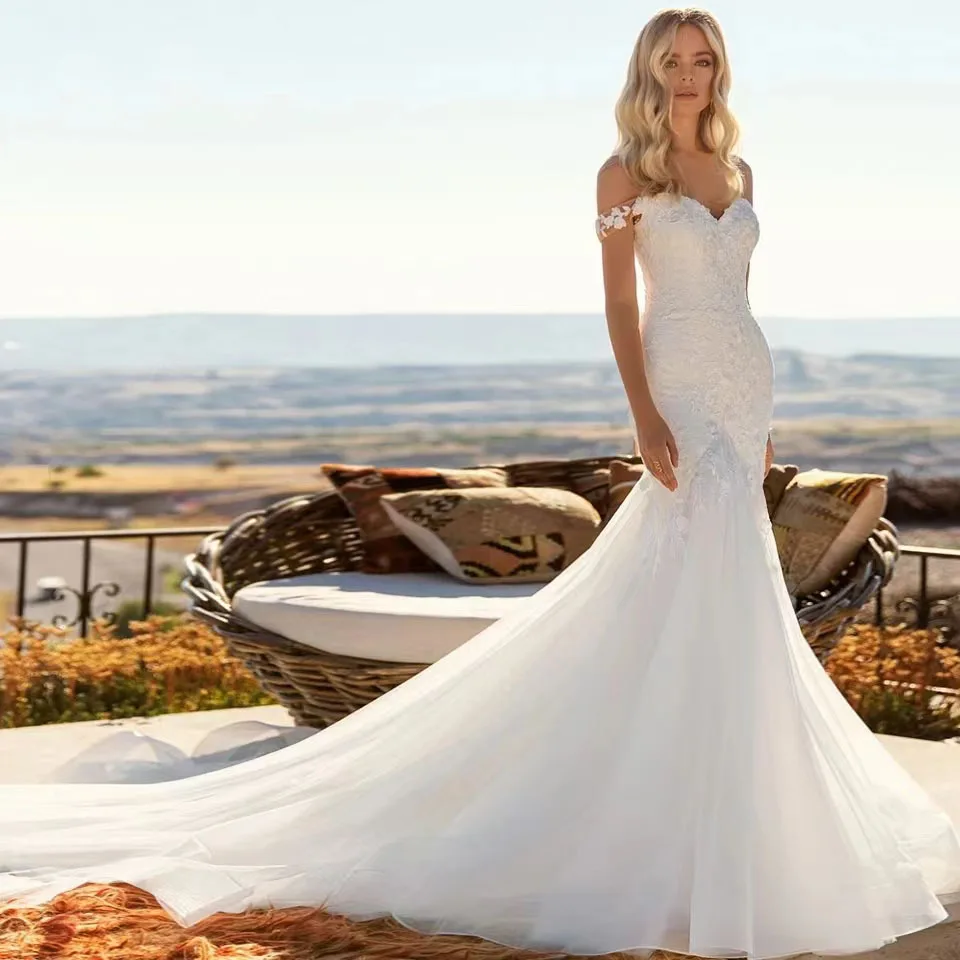 S1266R New Style One Shoulder Temperament Beautiful Simple Retro Lace Long  Fashionable Bridal Wedding Dress| Alibaba.com