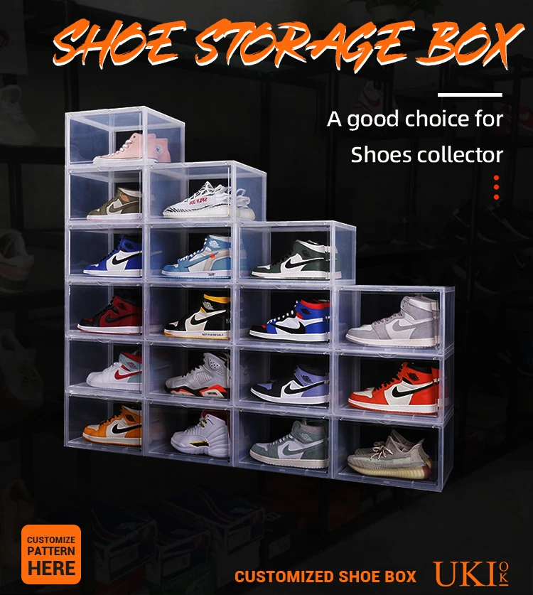 Wholesale Acrylic Shoe Box Front Door Sneaker Shoe Box Storage Clear Acrylic Shoe Box