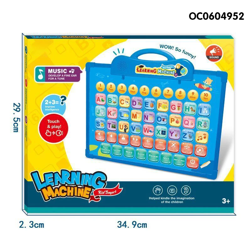 Kids Tablet Learning Pad Toddler Tablet with ABC Word Song Music Number Electronic Interactive Toy for Educational Preschool