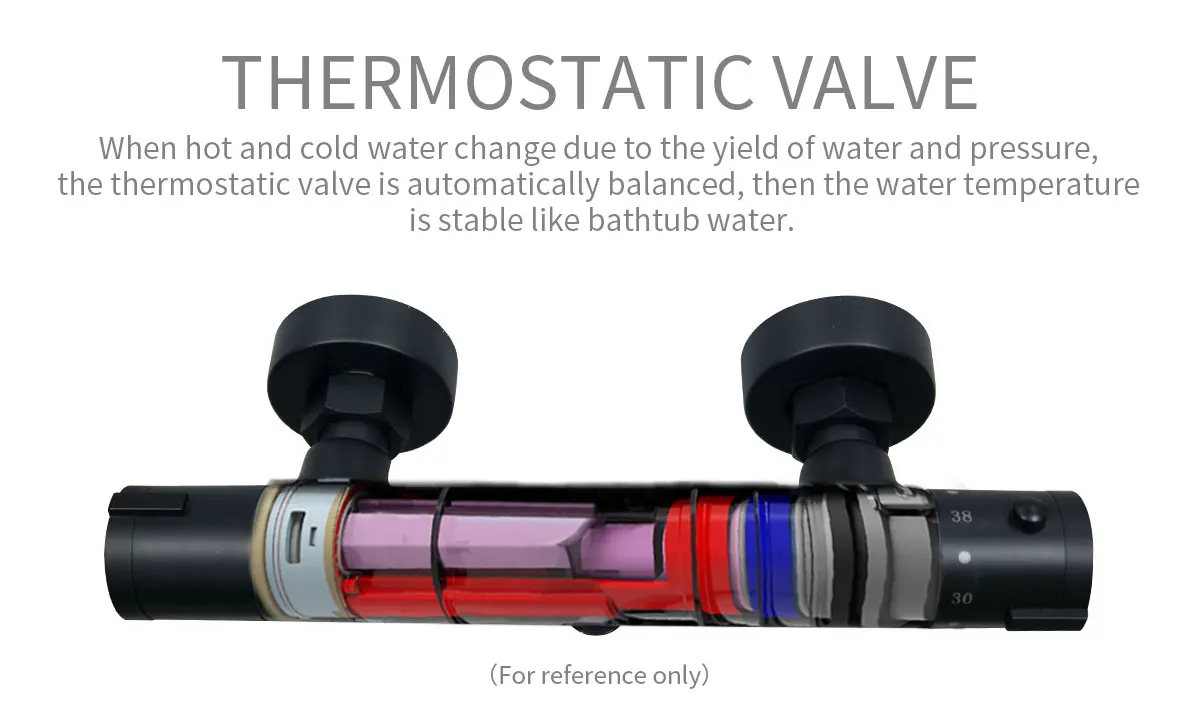 Modern Brass Round Single Function Bar Valve Shower  System - Black factory