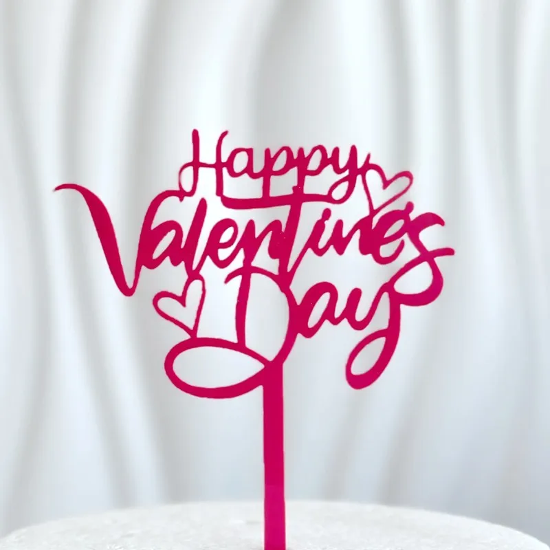 product instagram style happy valentines day acrylic cake decoration valentines day acrylic baking cake topper510-2