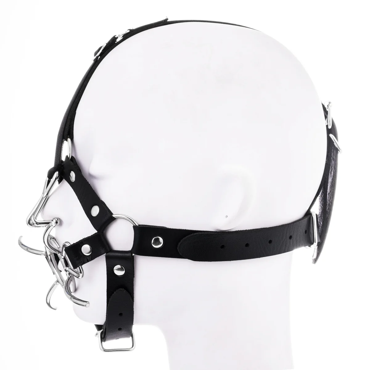 Of O Ring PU Leather Steel Ring Gag Open Mouth Steel Harness Outer Dia 4.5CM 