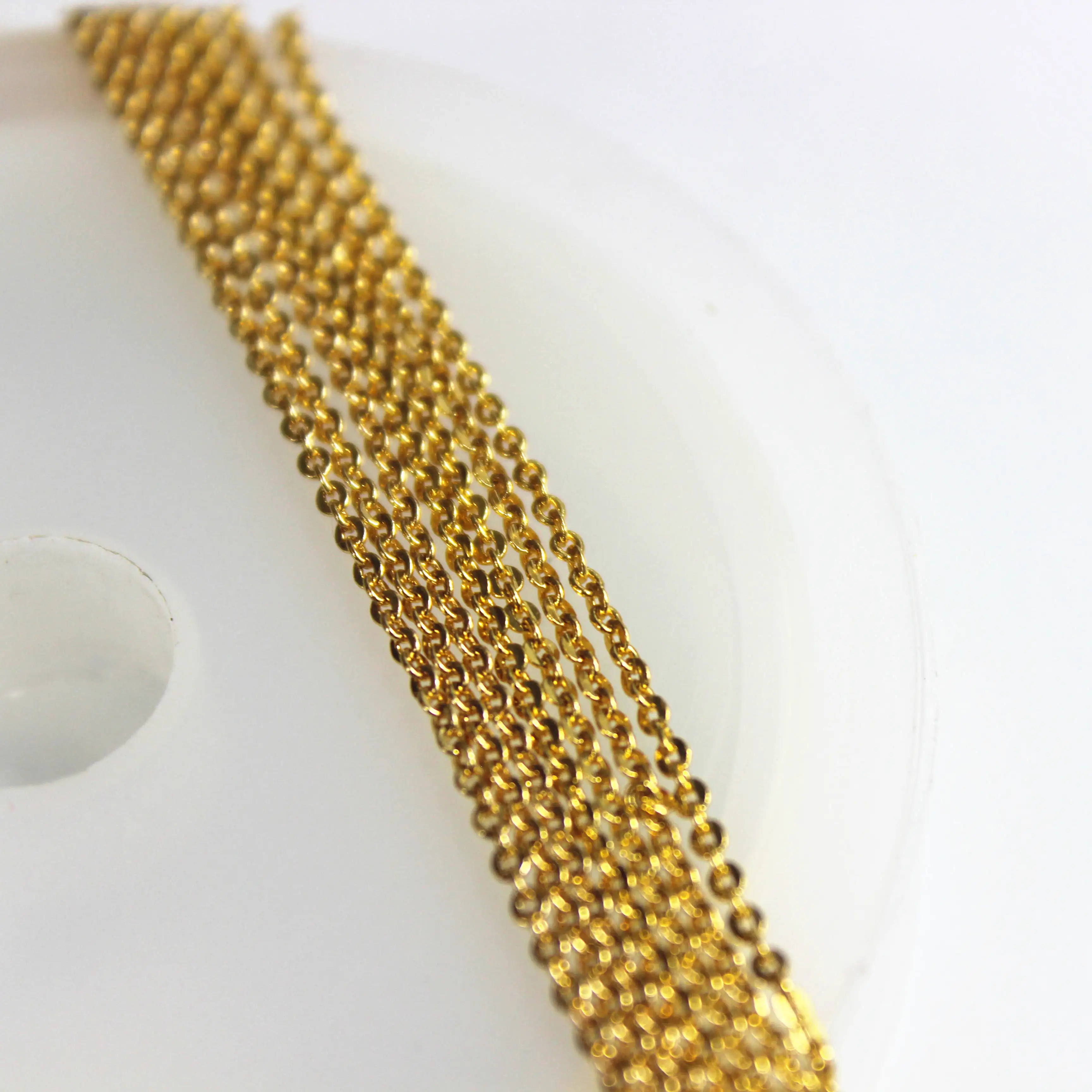 Wholesale 24k Gold Plated Stainless Steel Chain For Jewelry Making