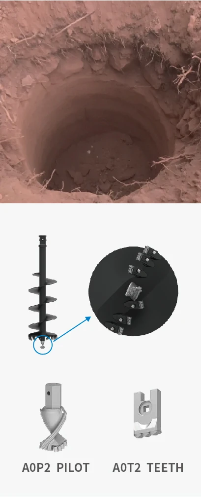 YA18000 Maximum Drilling Depth up to 12 Meters Spiral Type Landscape Construction Earth Drill for Construction Equipment manufacture