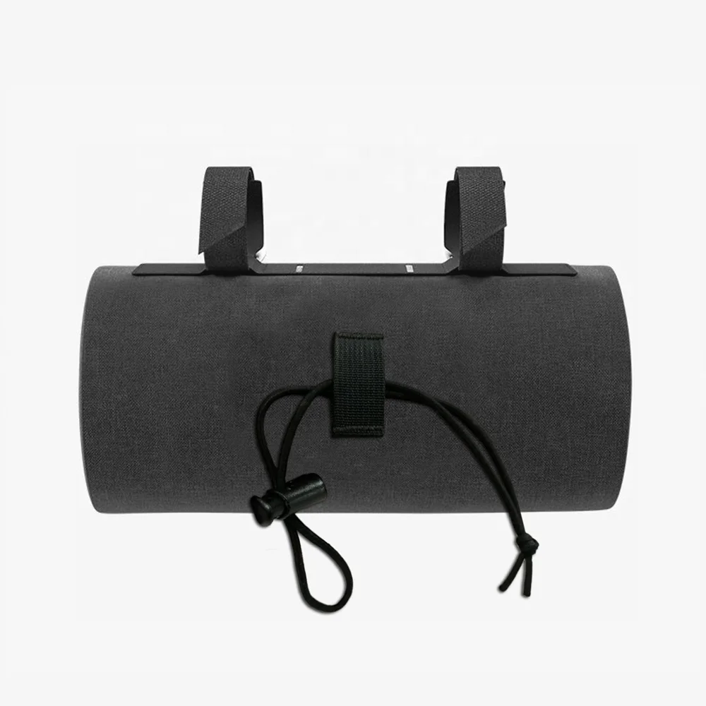 Bolsa de guidão frontal para bicicleta personalizada, elegante e moderna, em TPU cinza neve, impermeável._voghion.com
